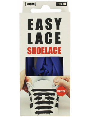 Easy Lace® Adult Flat Silicone Shoelaces 20pc - Blue